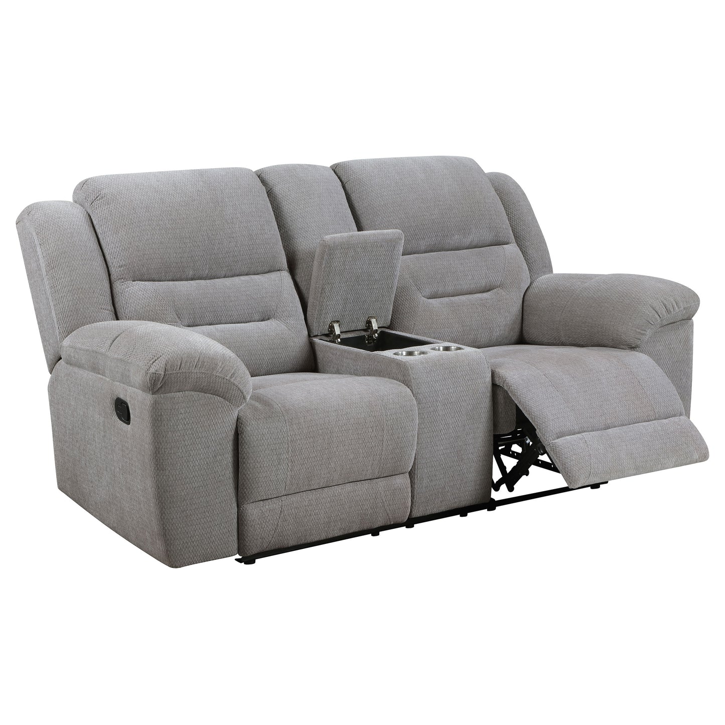 Gilson 3-piece Chenille Upholstered Reclining Sofa Set Grey