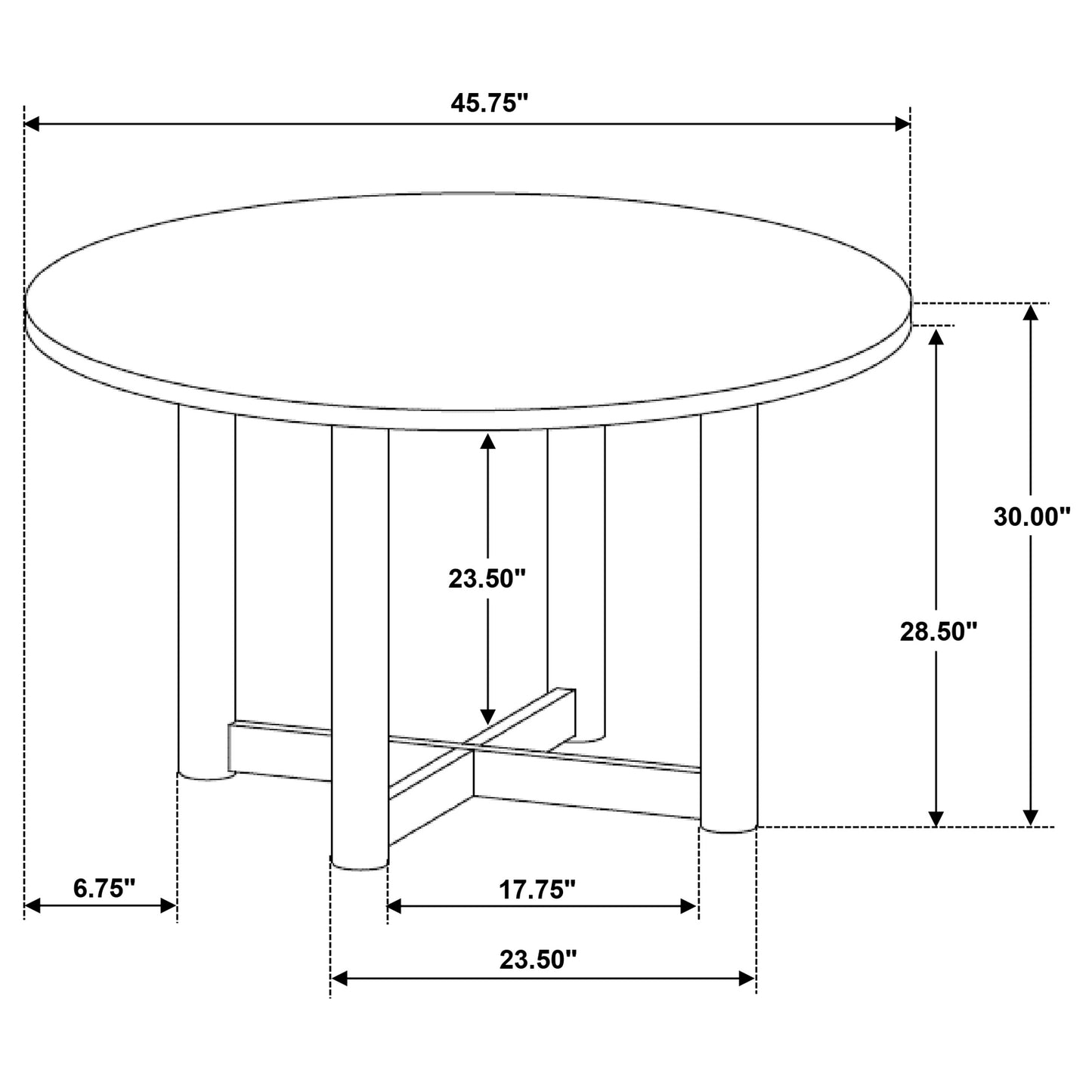 Crestmore 46-inch Round Wood Dining Table Walnut