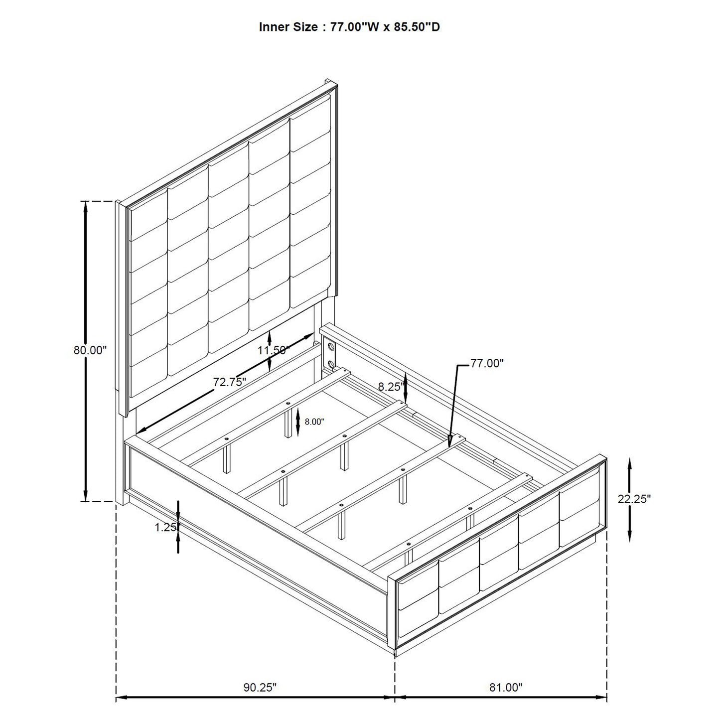 Durango 80-inch California King Panel Bed Taupe Oak