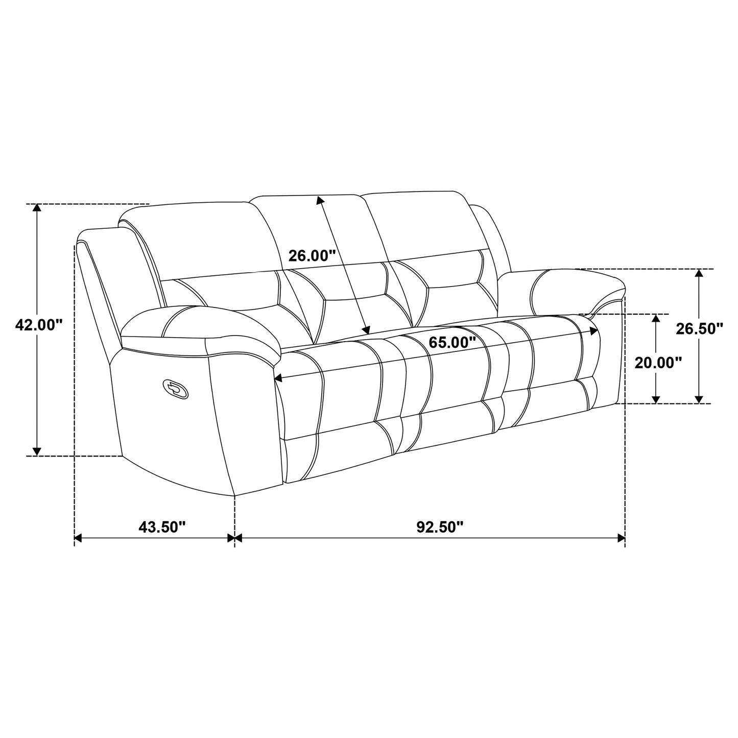 Gilson 2-piece Chenille Upholstered Reclining Sofa Set Grey