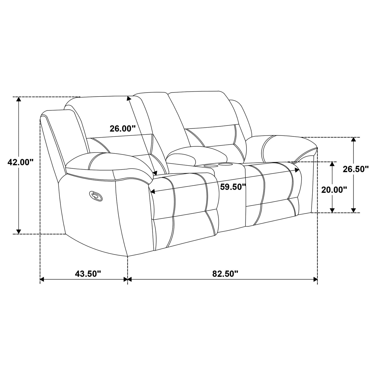 Gilson 2-piece Chenille Upholstered Reclining Sofa Set Grey