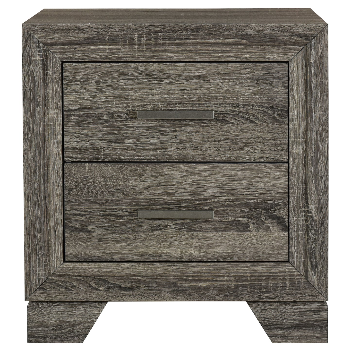 Wright 2-drawer Nightstand Bedside Table Brown Oak