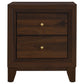 Welsley 2-drawer Nightstand Bedside Table Walnut