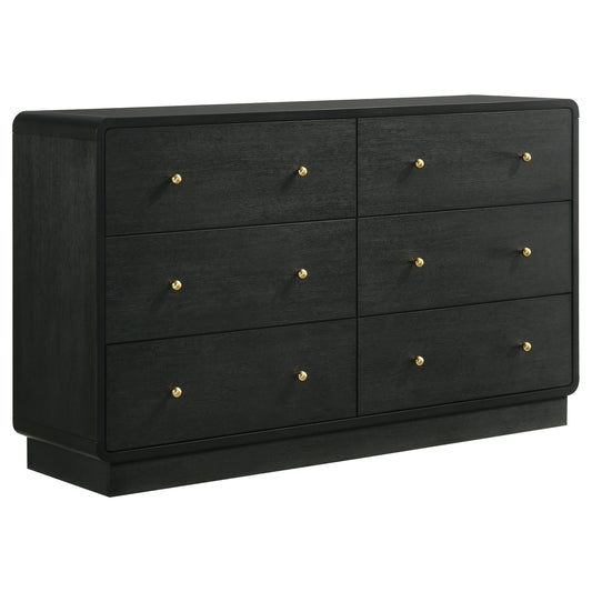 Cavelle 6-drawer Dresser Cabinet Black