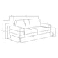 Jessel Chenille Upholstered Track Arm Sofa Ivory