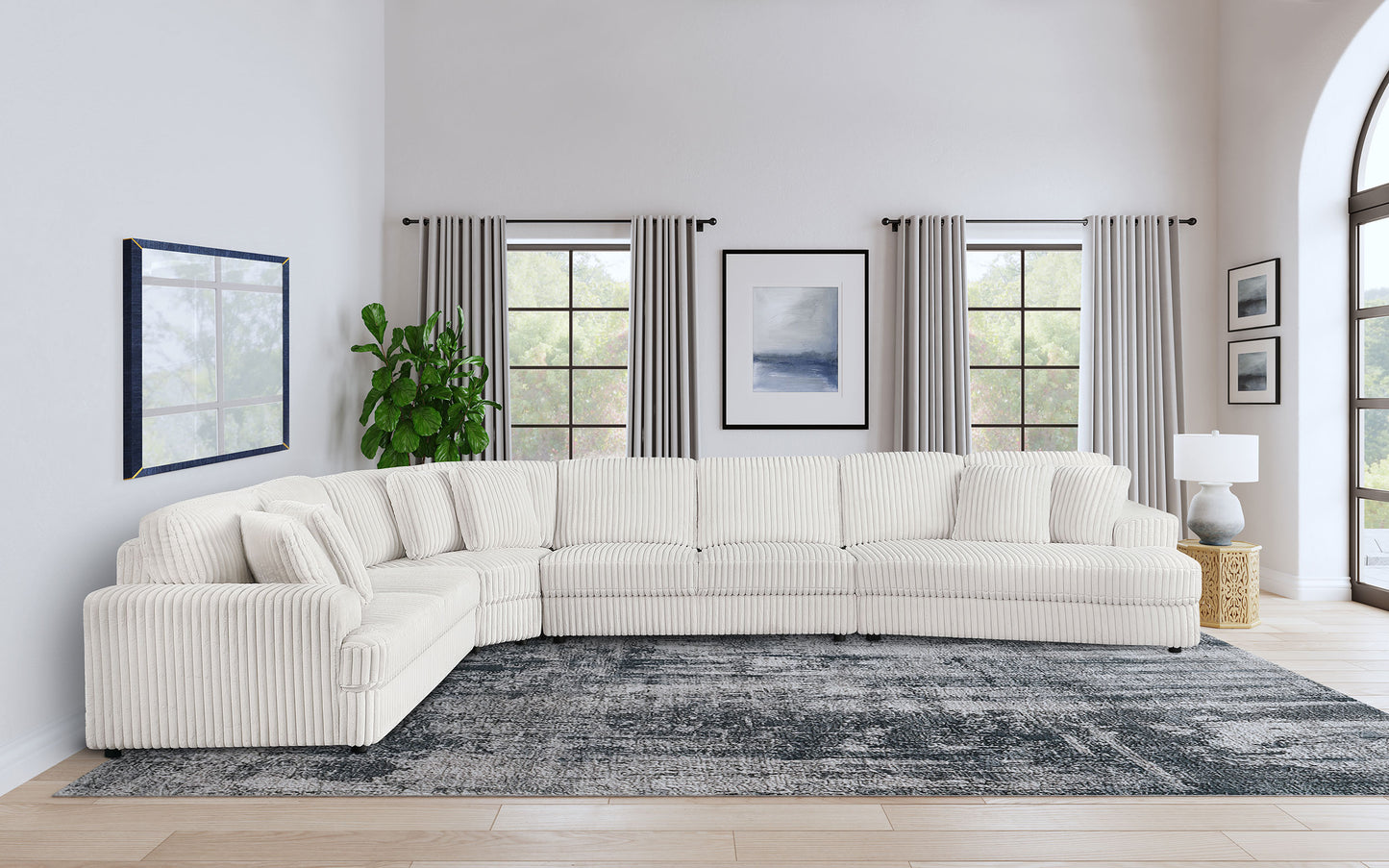 Emberson 4-piece Upholstered Modular Sectional Sofa Ivory