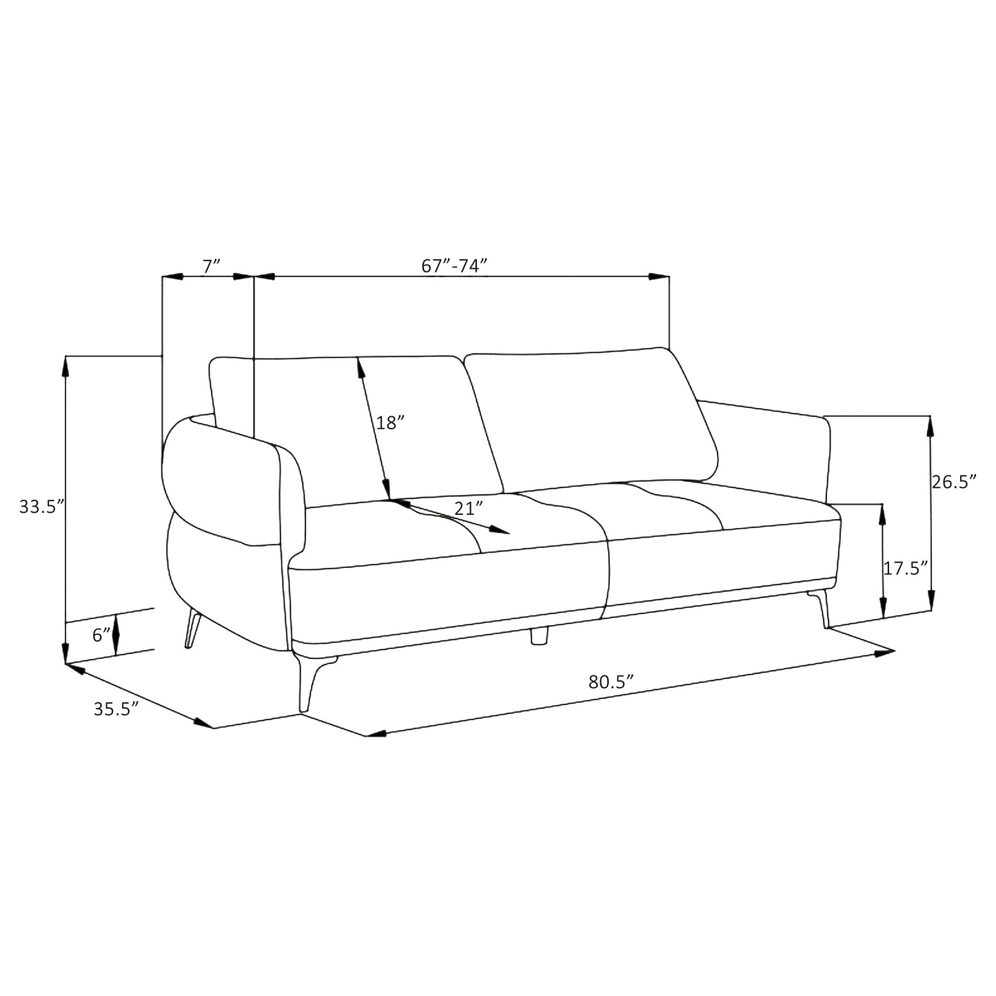 Lively 3-piece Chenille Upholstered Sofa Set Blue