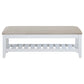 Bexhill Upholstered Rectangular Bench with Shelf White