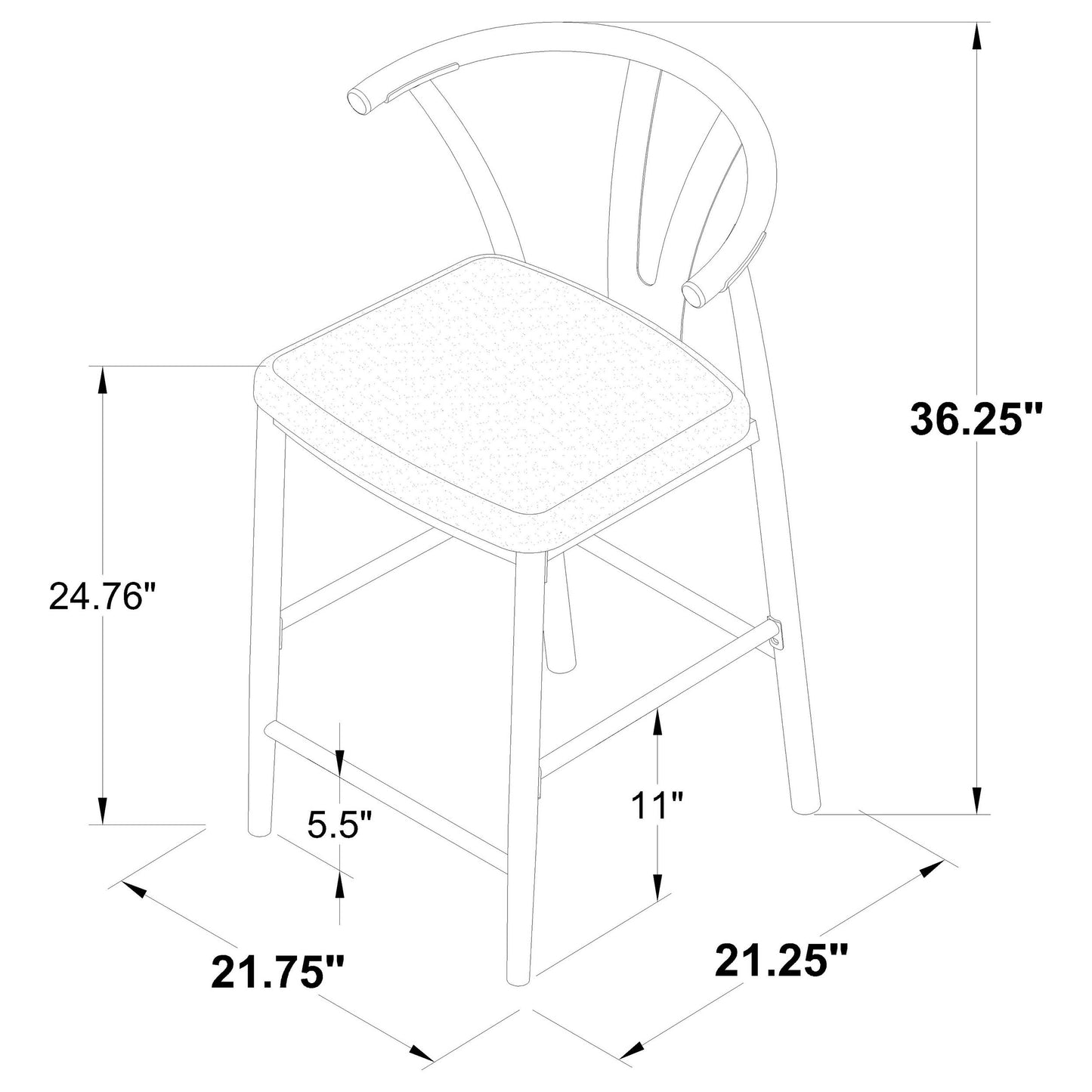 Dolman Counter Height Dining Side Chair Beige (Set of 2)