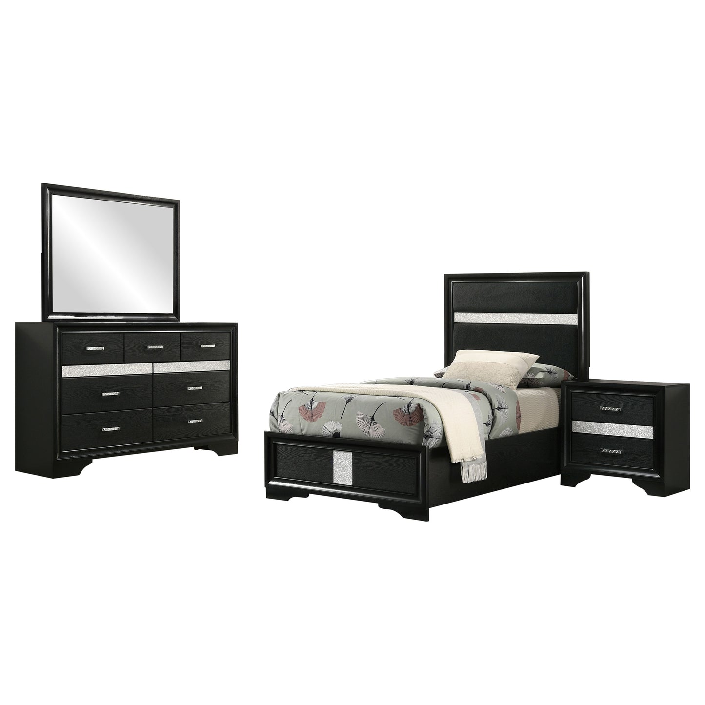 Miranda 4-piece Twin Bedroom Set Black