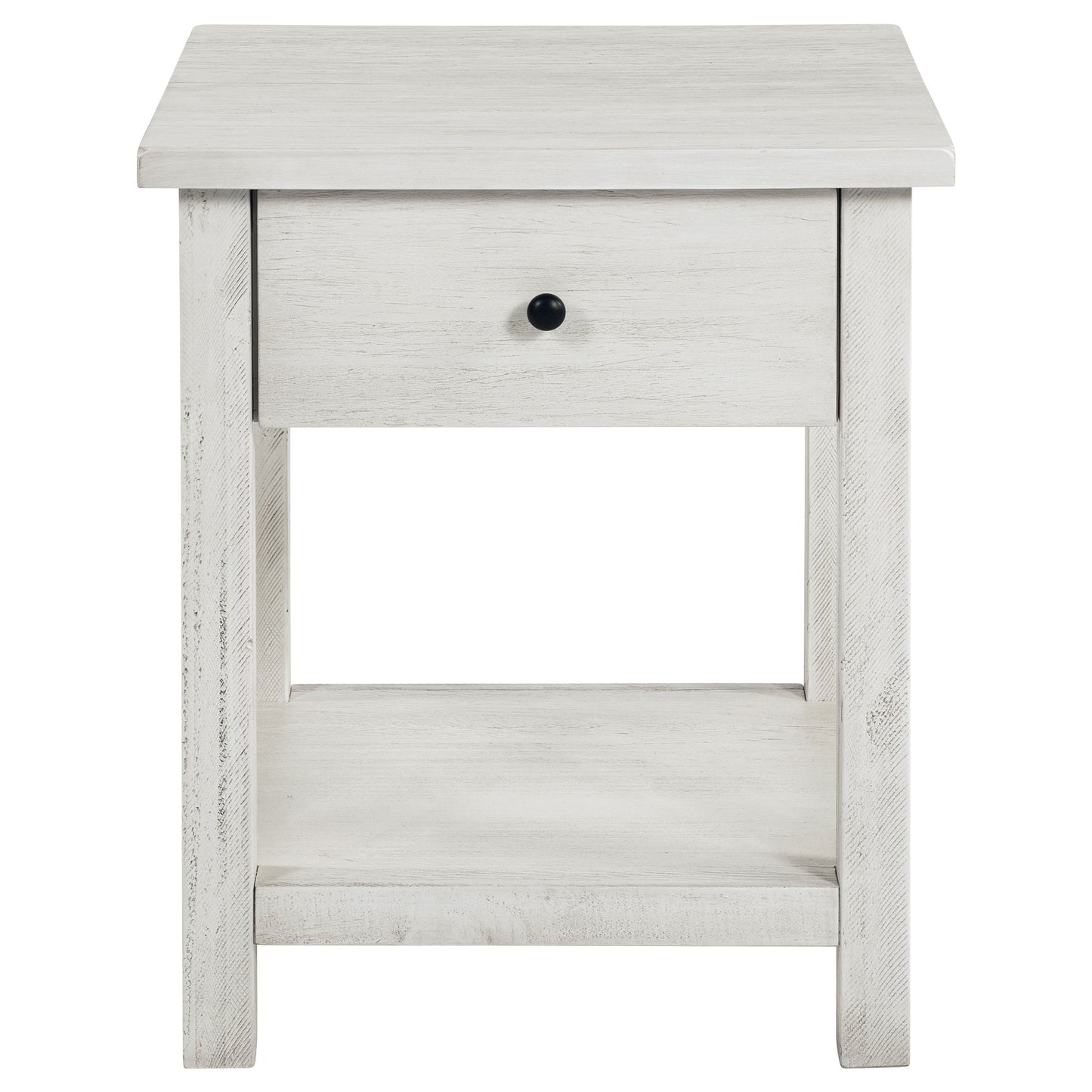 Payne 1-drawer Wood End Table with Shelf White