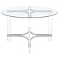 Keeling 5-piece Round Glass Top Acrylic Dining Set Chrome