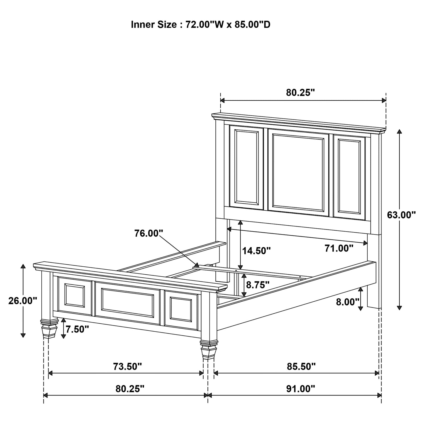 Sandy Beach 4-piece California King Bedroom Set Black