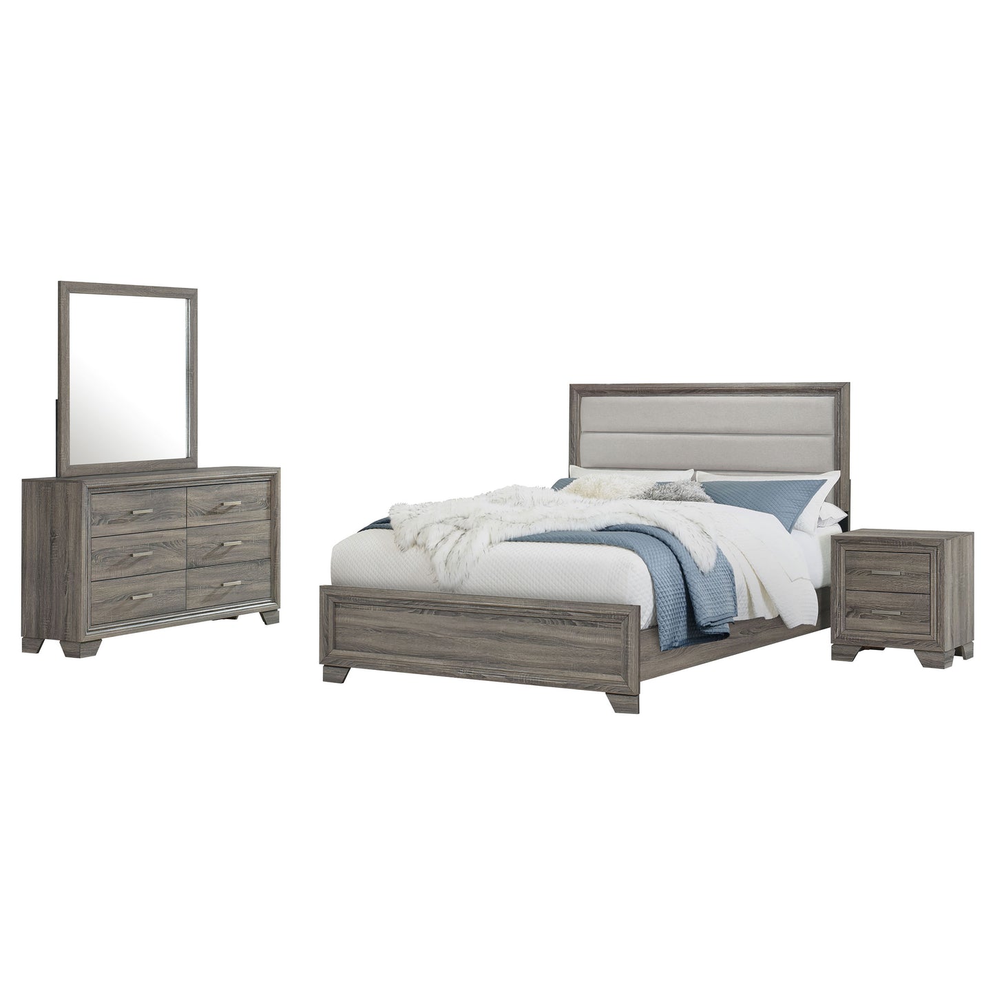 Wright 4-piece California King Bedroom Set Brown Oak