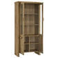 Adina 77-inch Tall Display Cabinet Distressed Light Brown