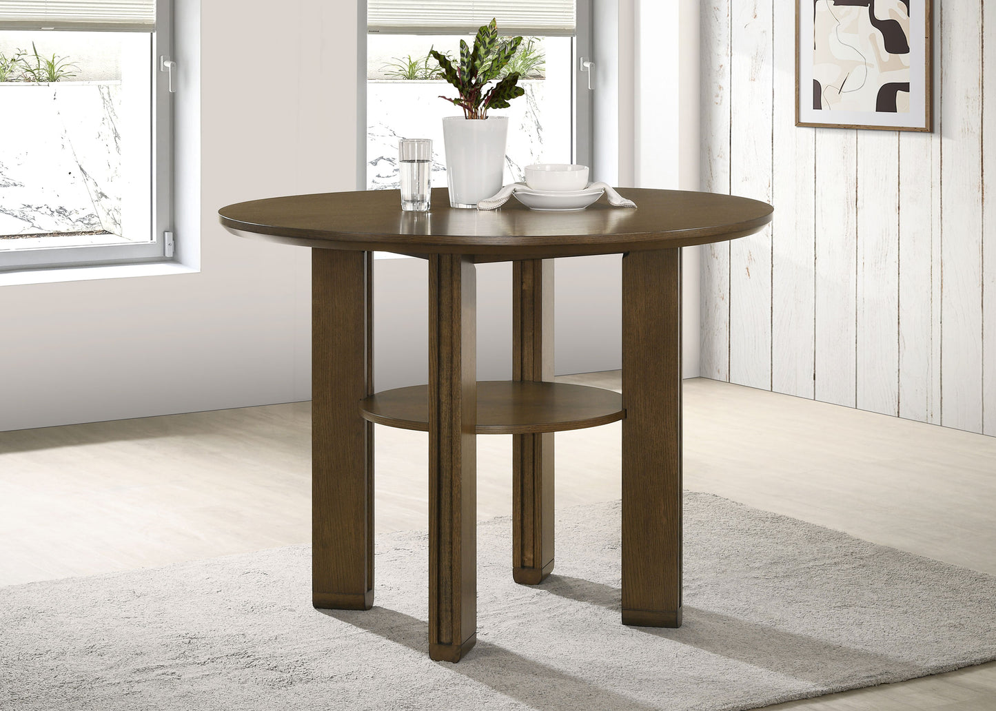 Ottowa 47-inch Round Counter Height Dining Table Brown