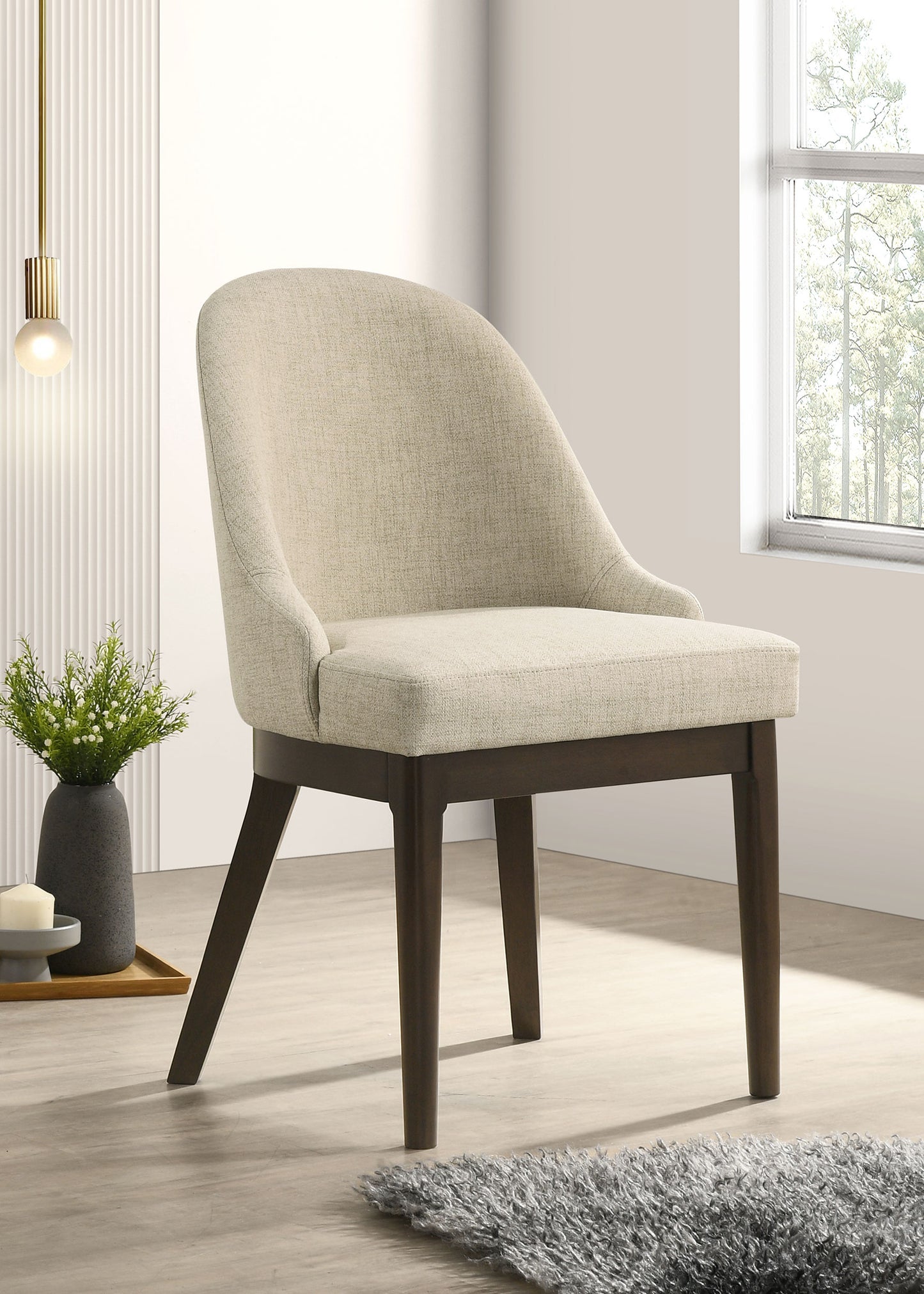 Reseda Upholstered Dining Side Chair Beige (Set of 2)