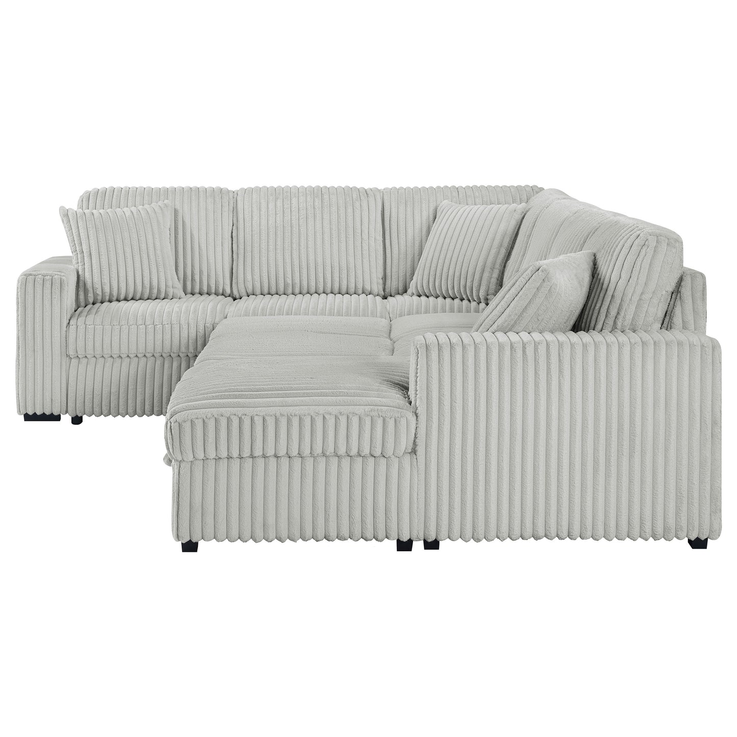 Devonshire Sleeper Sectional Sofa Storage Chaise Grey