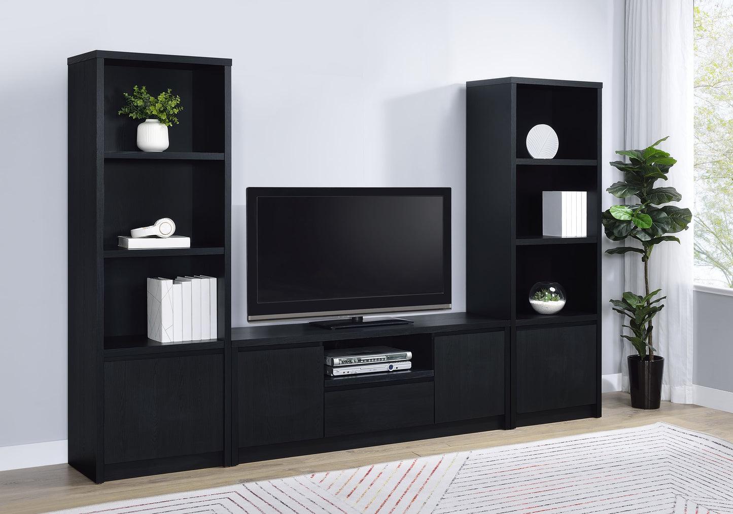 Winfield 60-inch 2-door TV Stand Media Console Black