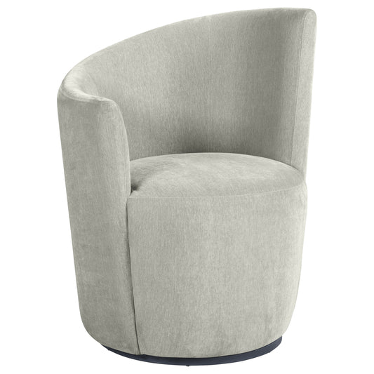 Nueva Upholstered Swivel Chair Curved Backrest Dove Grey