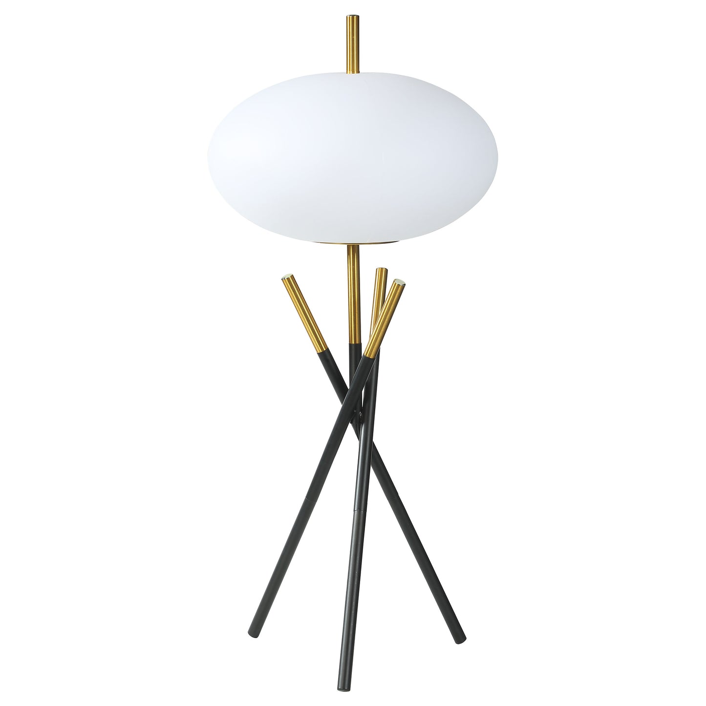 Layton White Orb Shade Tripod Table Lamp Black