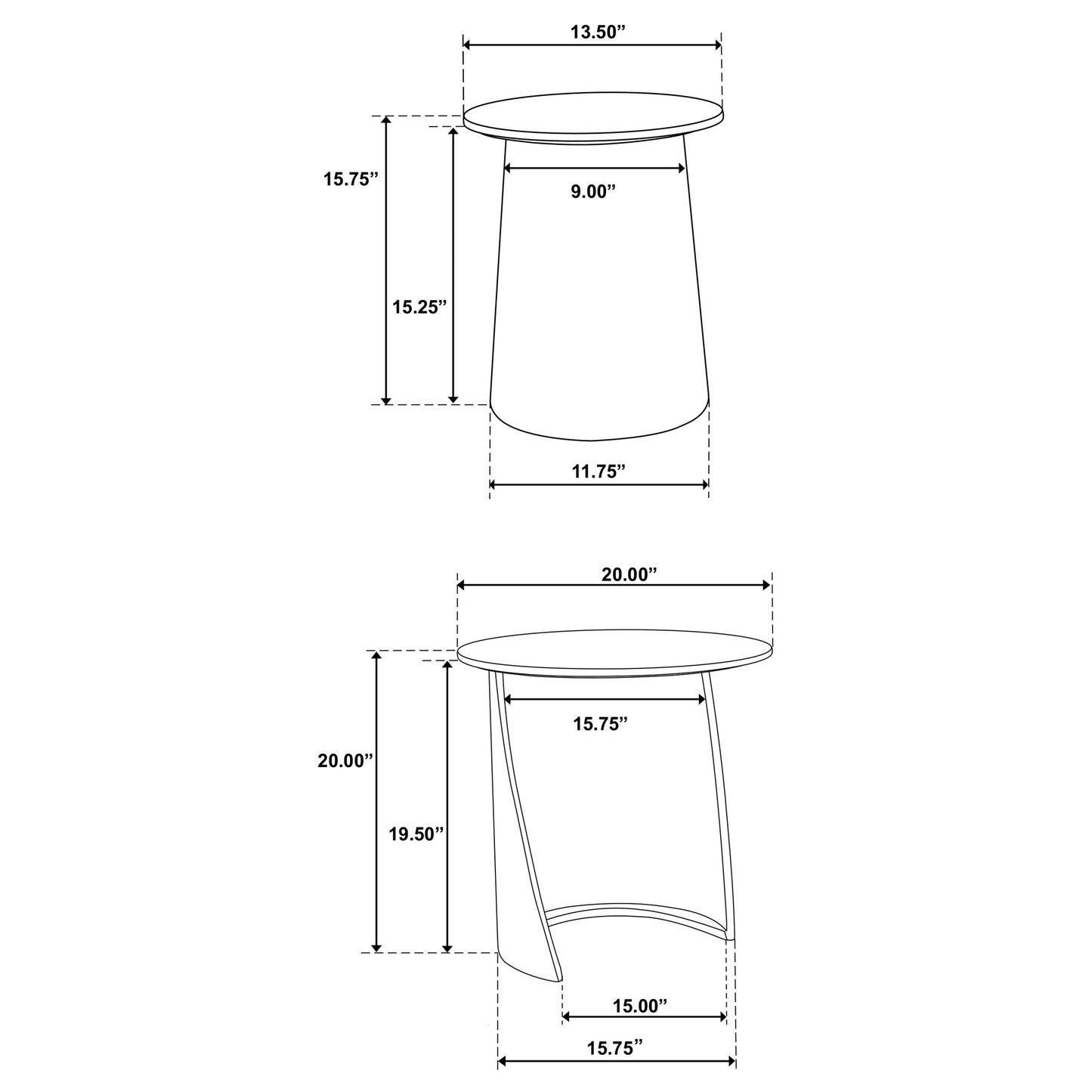 Yency 2-piece Round Mango Wood Nesting Table Set Dark Brown