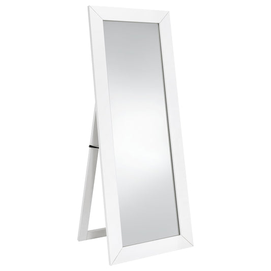 Cadence Tempered Glass Full Length Mirror White High Gloss