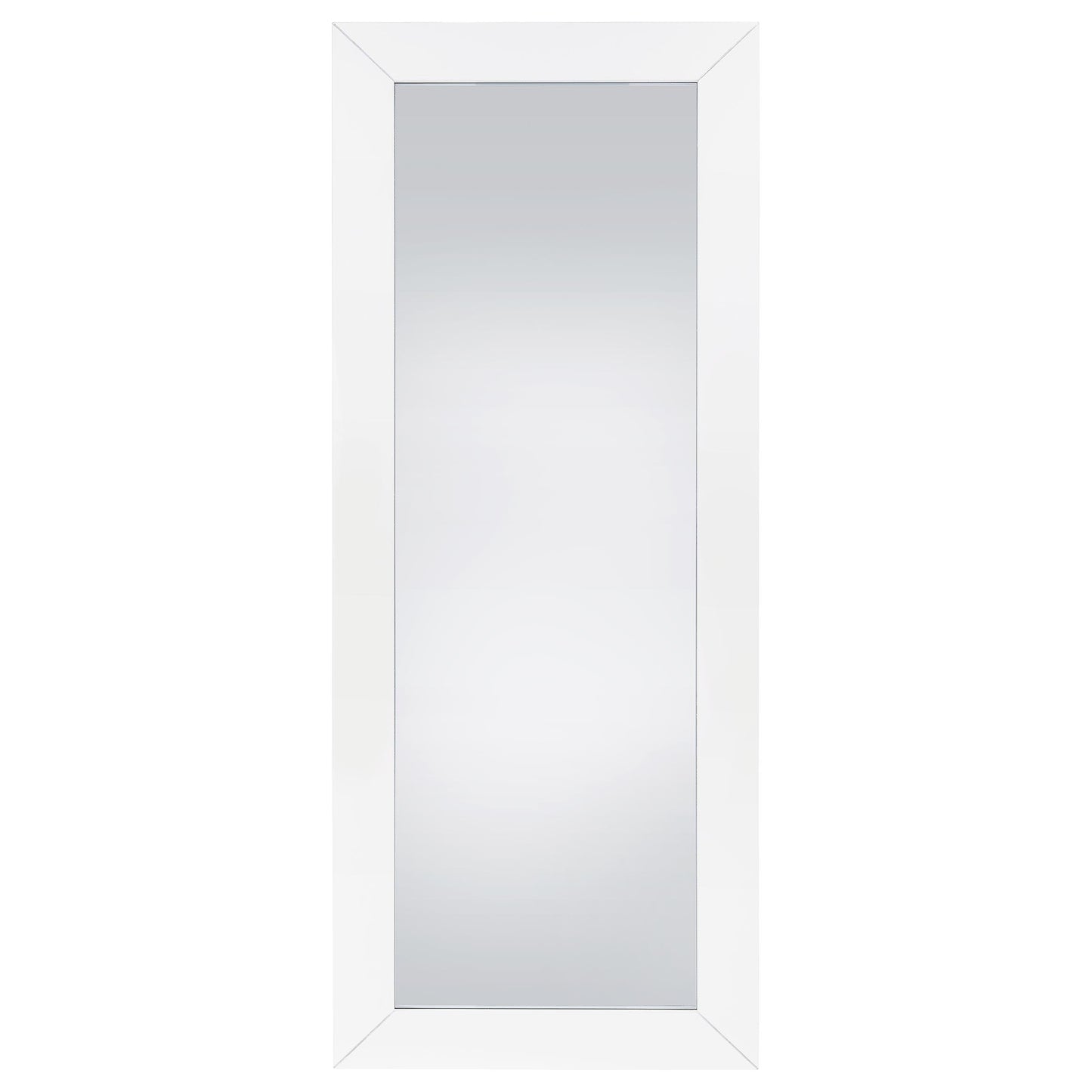 Cadence Tempered Glass Full Length Mirror White High Gloss