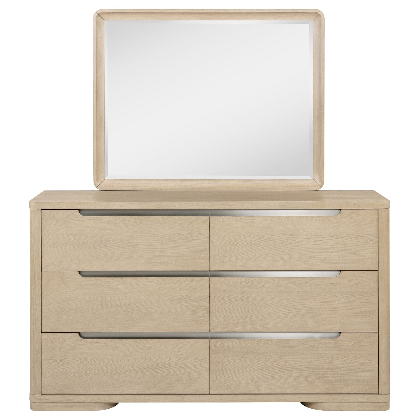 Ladera 6-drawer Bedroom Dresser and Mirror Light Elm