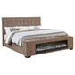 Senna Upholstered California King Audio Flame Visualizer Bed Brown