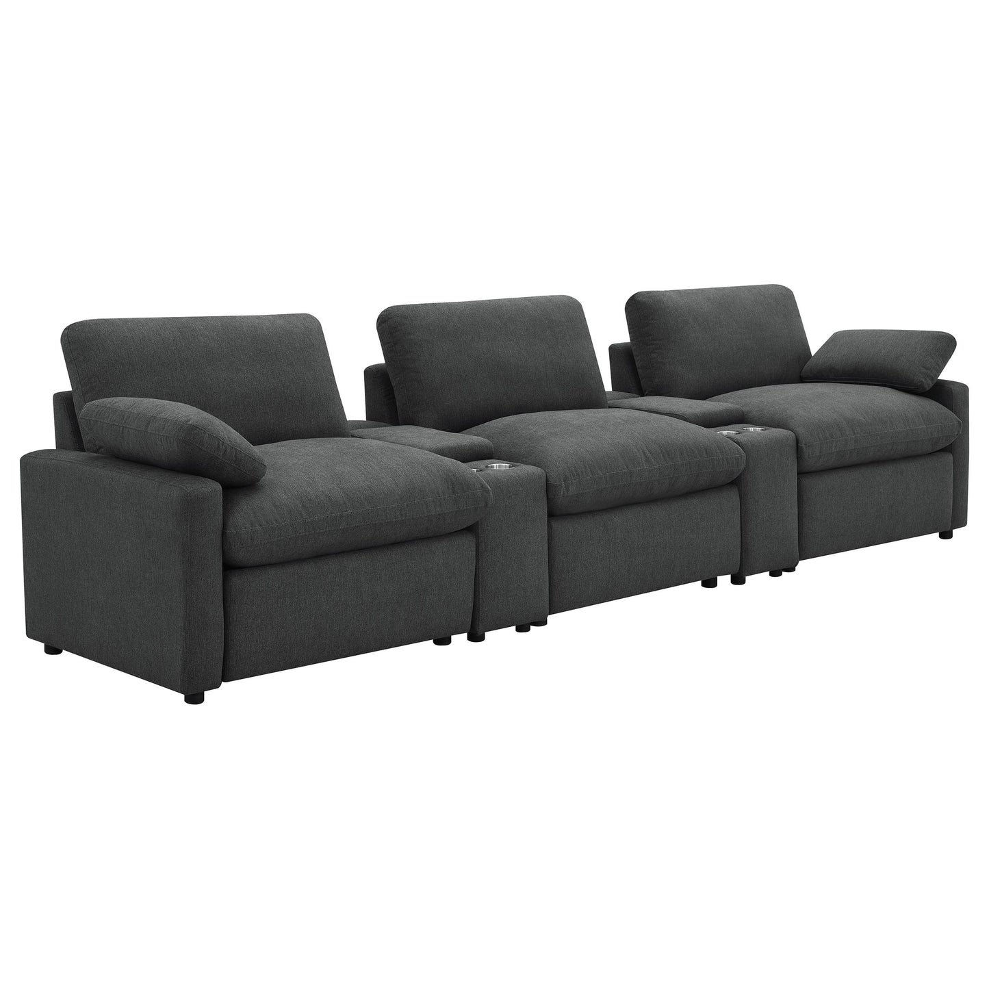 Collins 5-piece Power Reclining Home Theater Seating Dark Grey