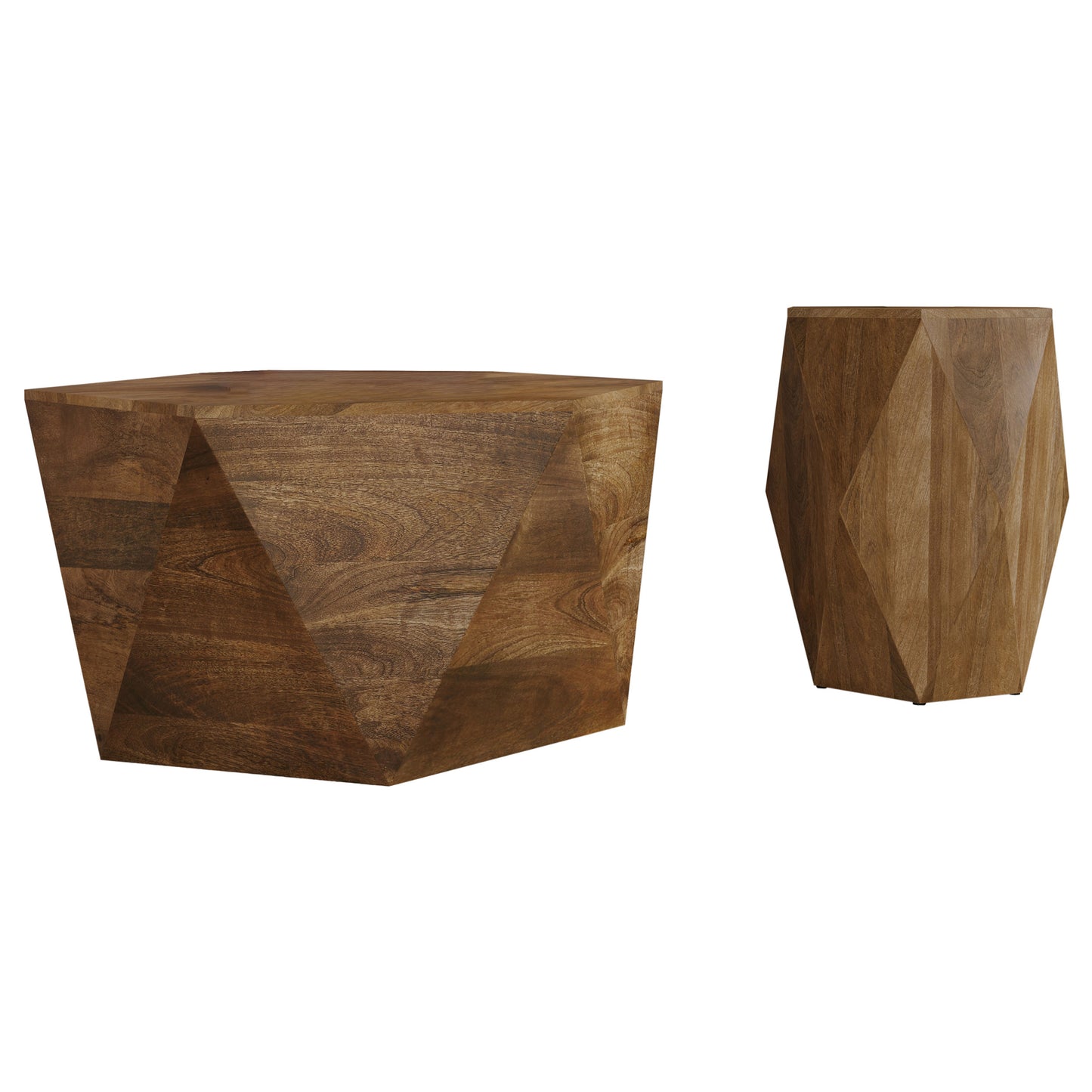 Zalika 2-piece Solid Wood Coffee and End Table Set Natural