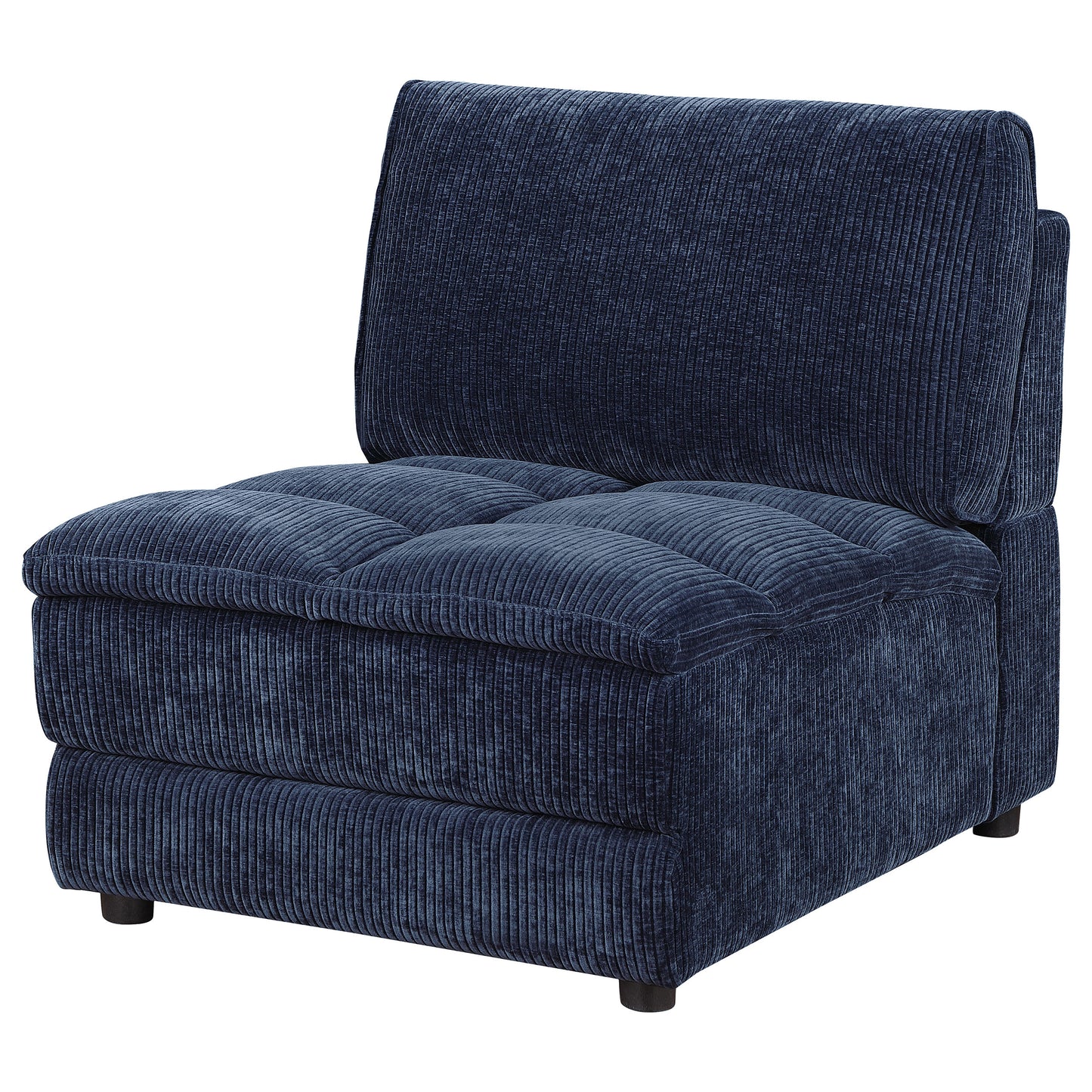 Atlantic Corduroy Upholstered Armless Chair Blue