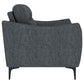 Nolan Upholstered Sloped Track Arm Loveseat Charcoal