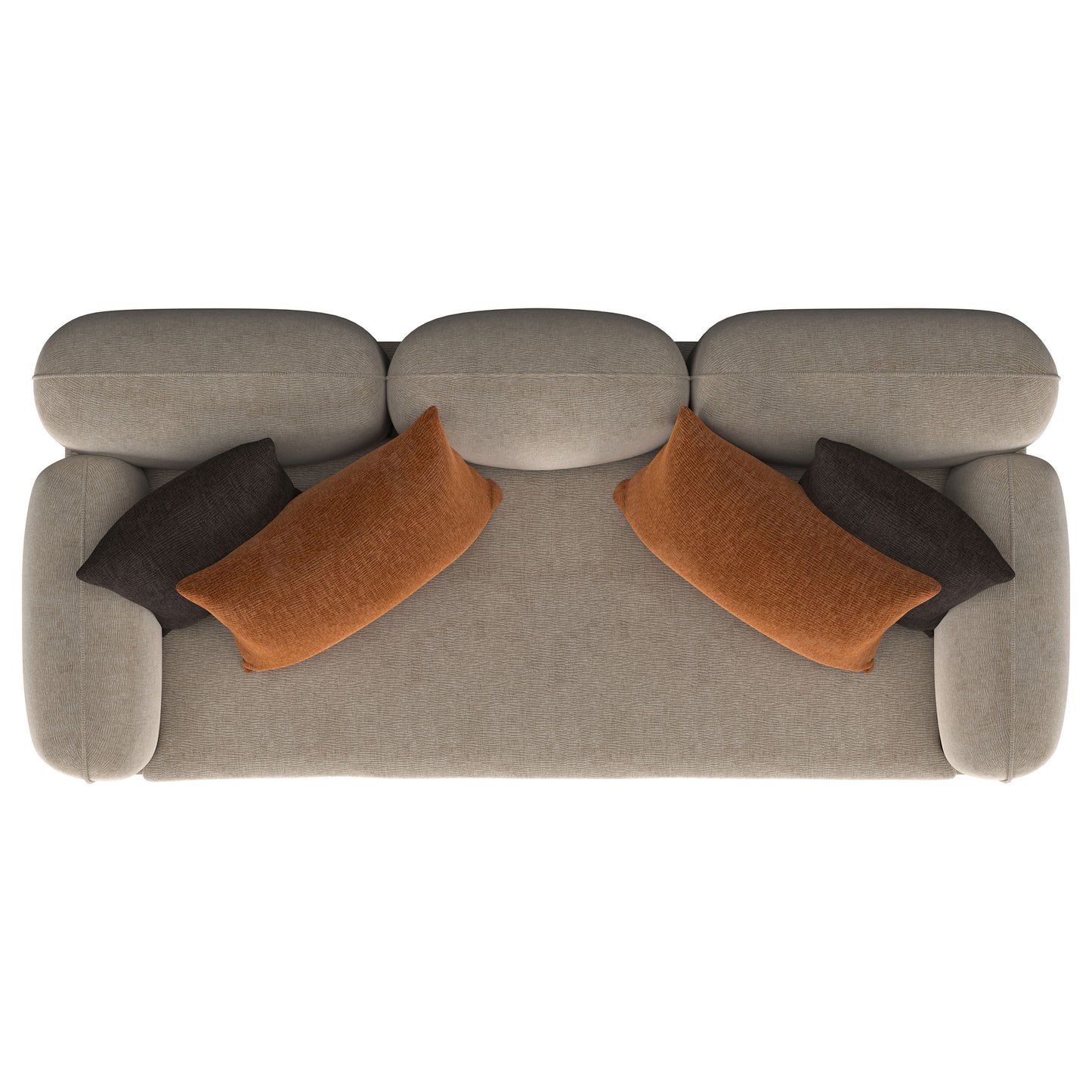 Jade Chenille Upholstered Sculpted Track Arm Sofa Latte