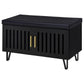 Brixton 2-door Padded Entryway Shoe Storage Bench Black