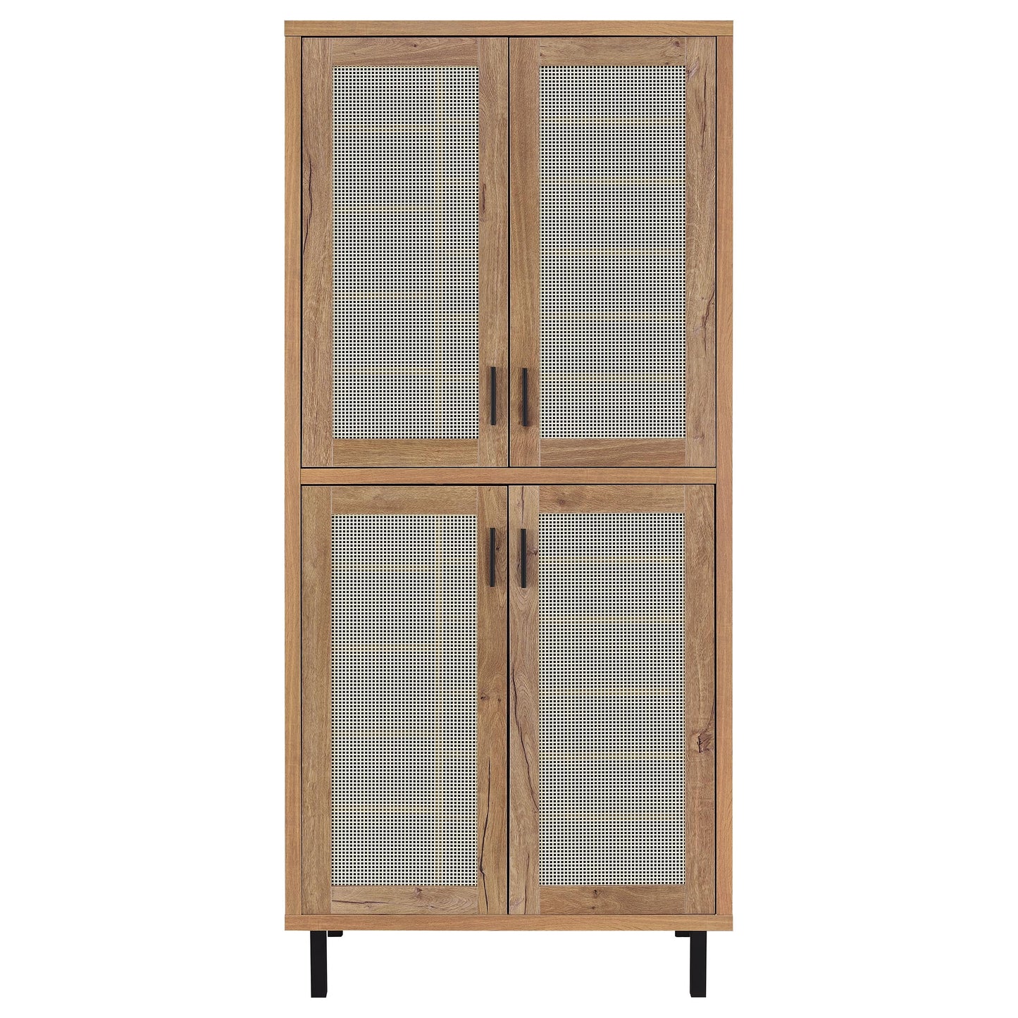 Teller 80-inch 4-door Tall Shoe Storage Cabinet Natural Oak