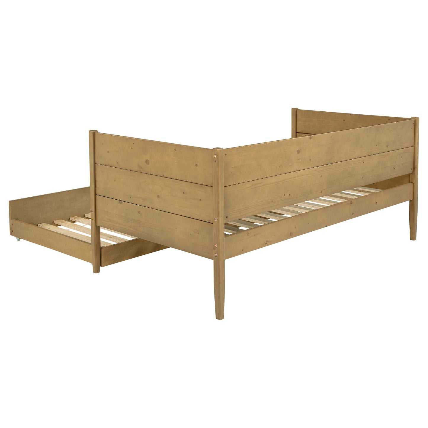 Calinda Wood Twin Daybed With Trundle Natural