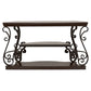 Laney Scrollwork Entryway Sofa Console Table Deep Merlot