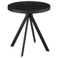 Briggs Round Marble Printed Glass Top End Table Black