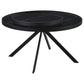 Briggs Round Marble Printed Glass Top Coffee Table Black