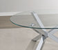 Kenzie Round Tempered Glass Top End Side Table Chrome