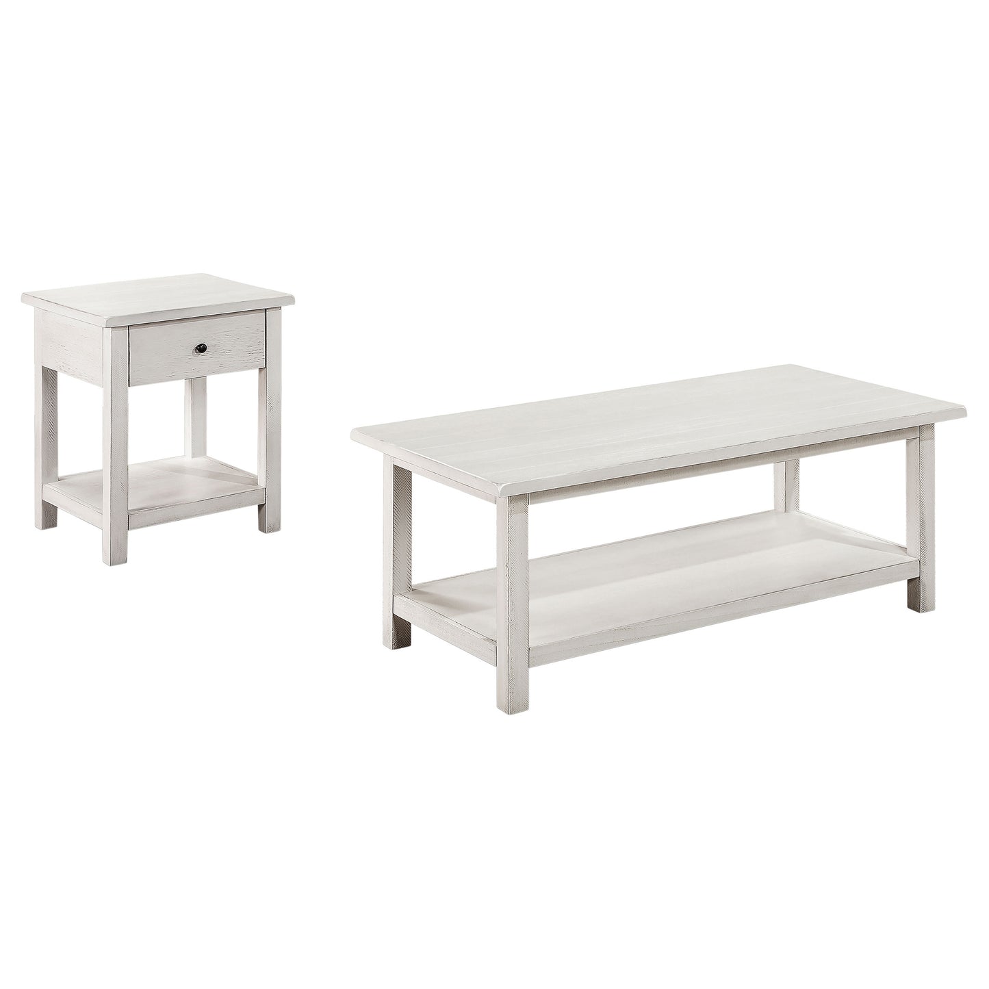 Payne 2-piece Coffee and 1-drawer End Table Set White