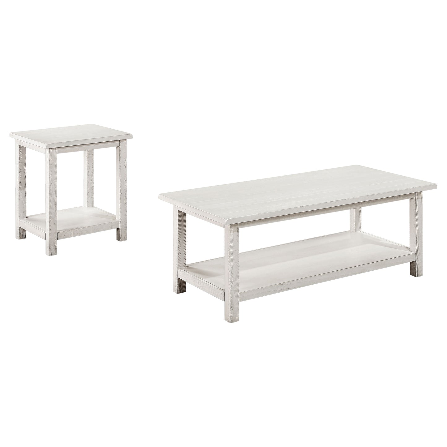 Payne 2-piece Coffee and End Table Set Distressed White