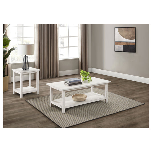 Payne 2-piece Coffee and End Table Set Distressed White