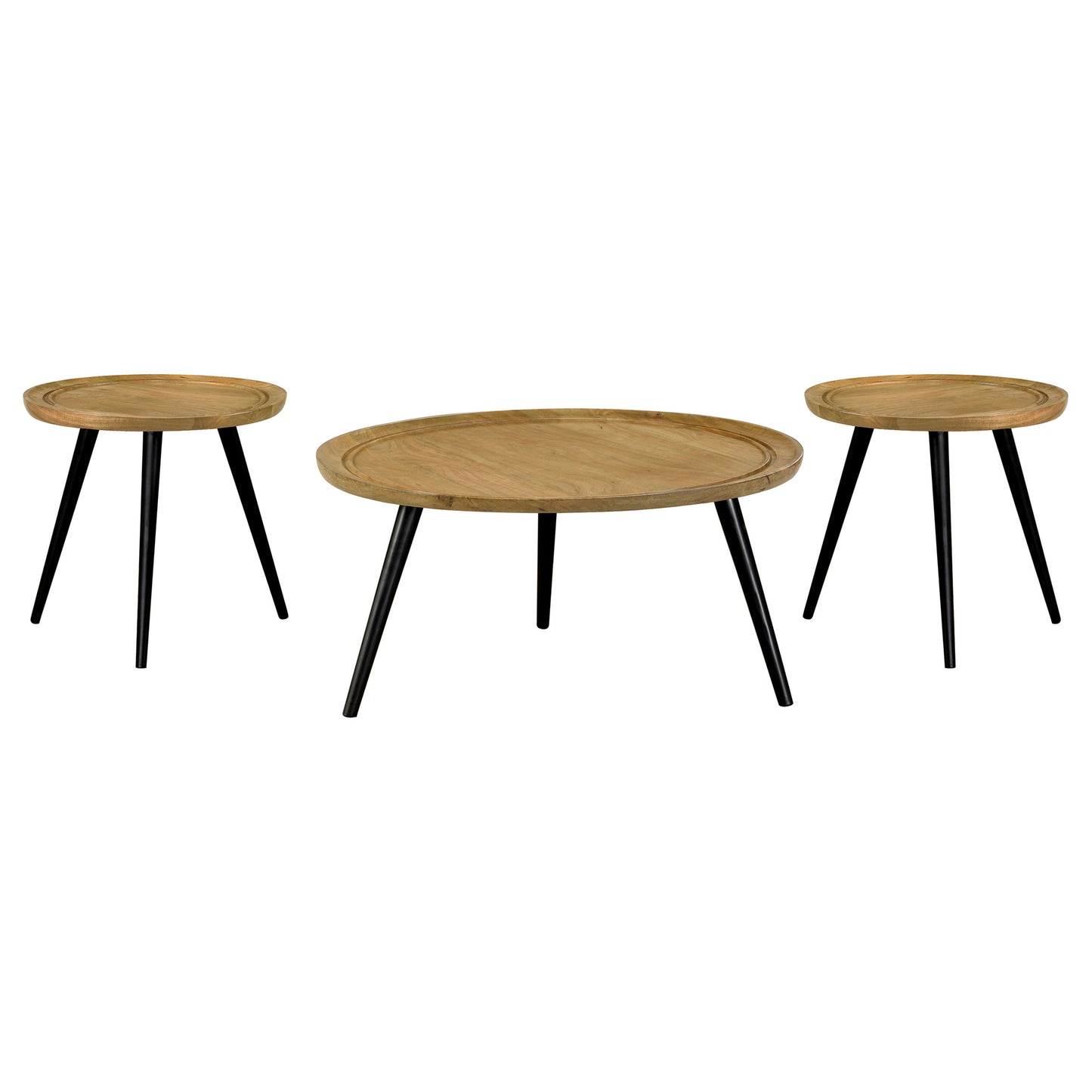 Zoe 3-piece Mango Wood Coffee and End Table Set Natural