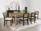 Arini 7-piece Extension Leaf Dining Table Set Black