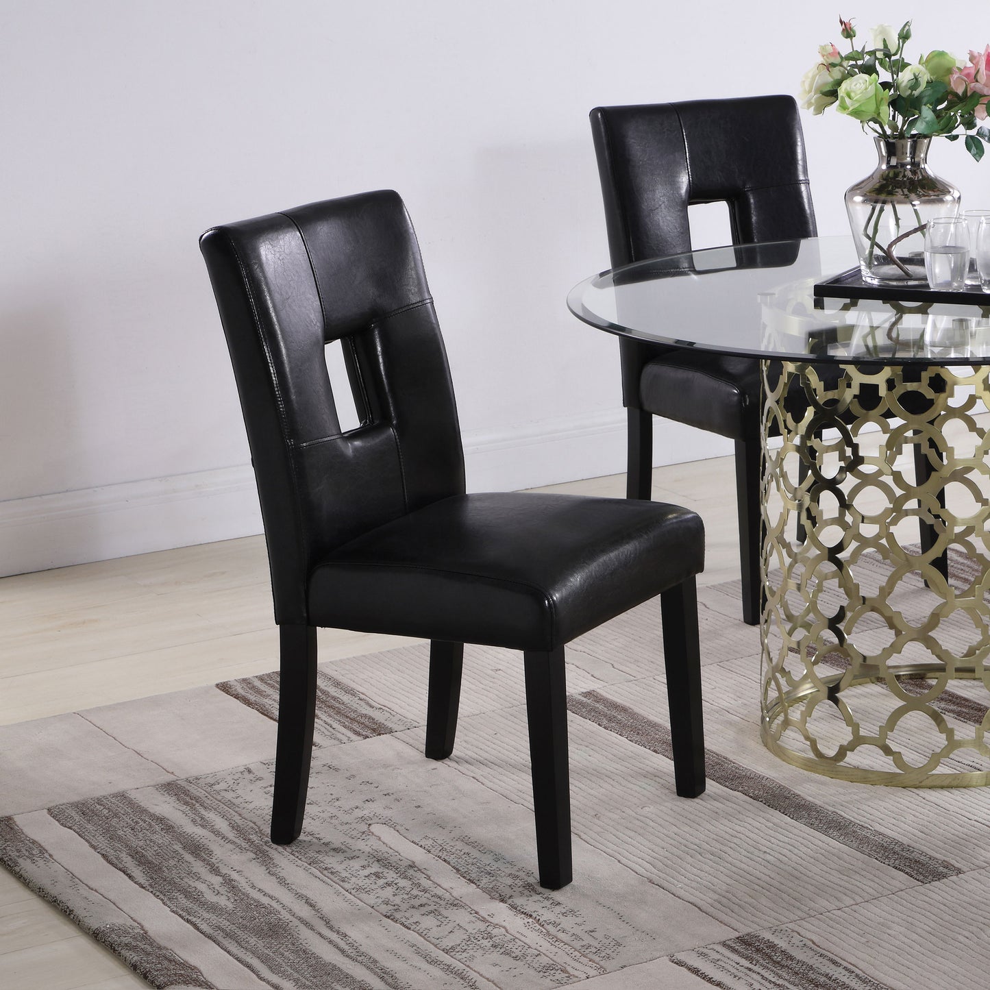 Shannon Upholstered Dining Side Chair Black (Set of 2)