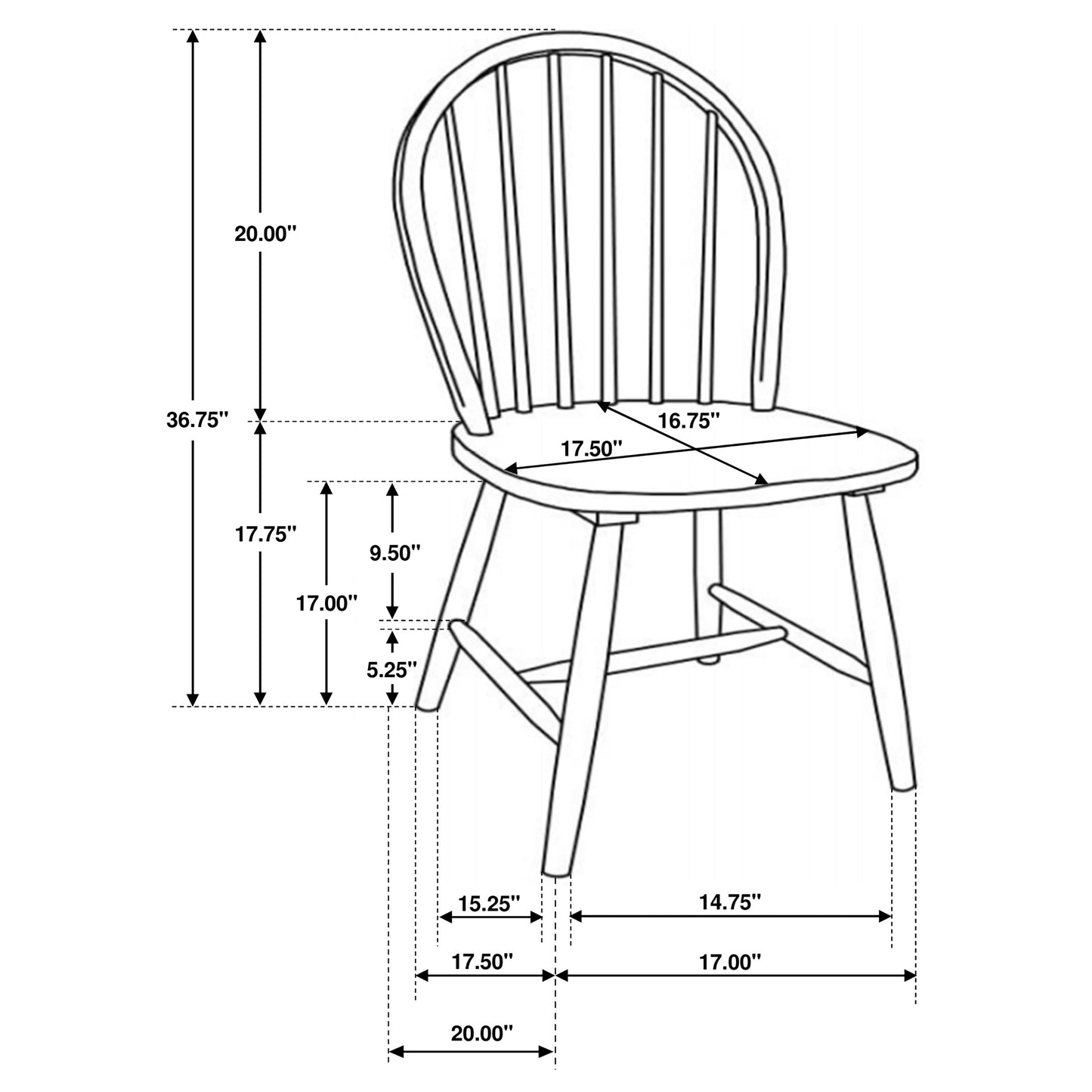 Cinder Wood Dining Side Chair White (Set of 4)