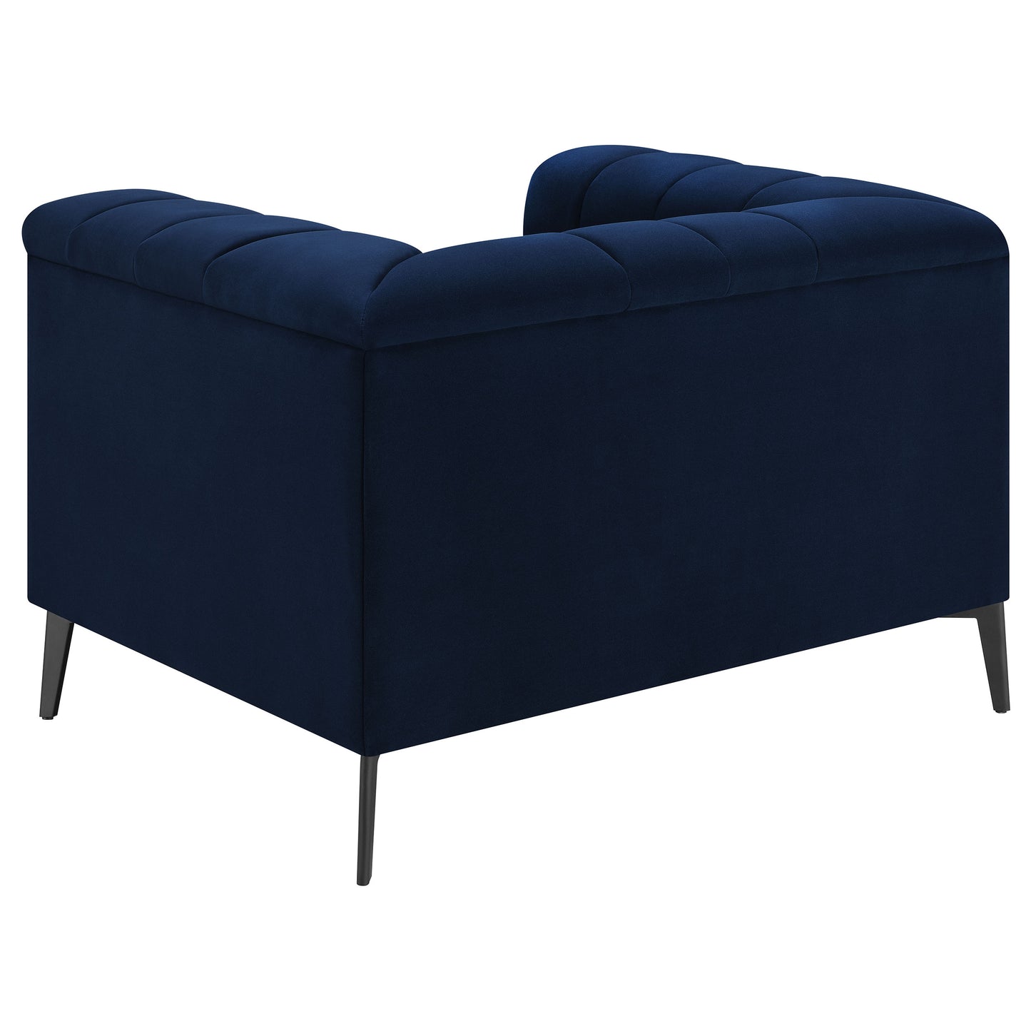 Chalet Upholstered Tuxedo Arm Tufted Chair Blue